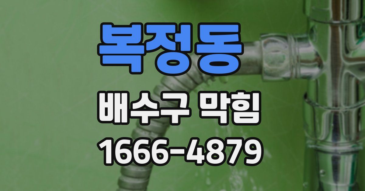 복정동 배수구 막힘