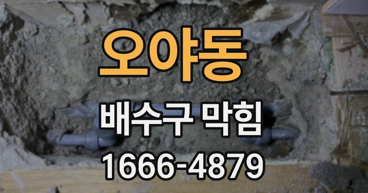 오야동 배수구 막힘