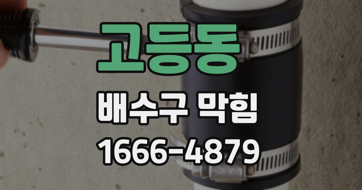고등동 배수구 막힘
