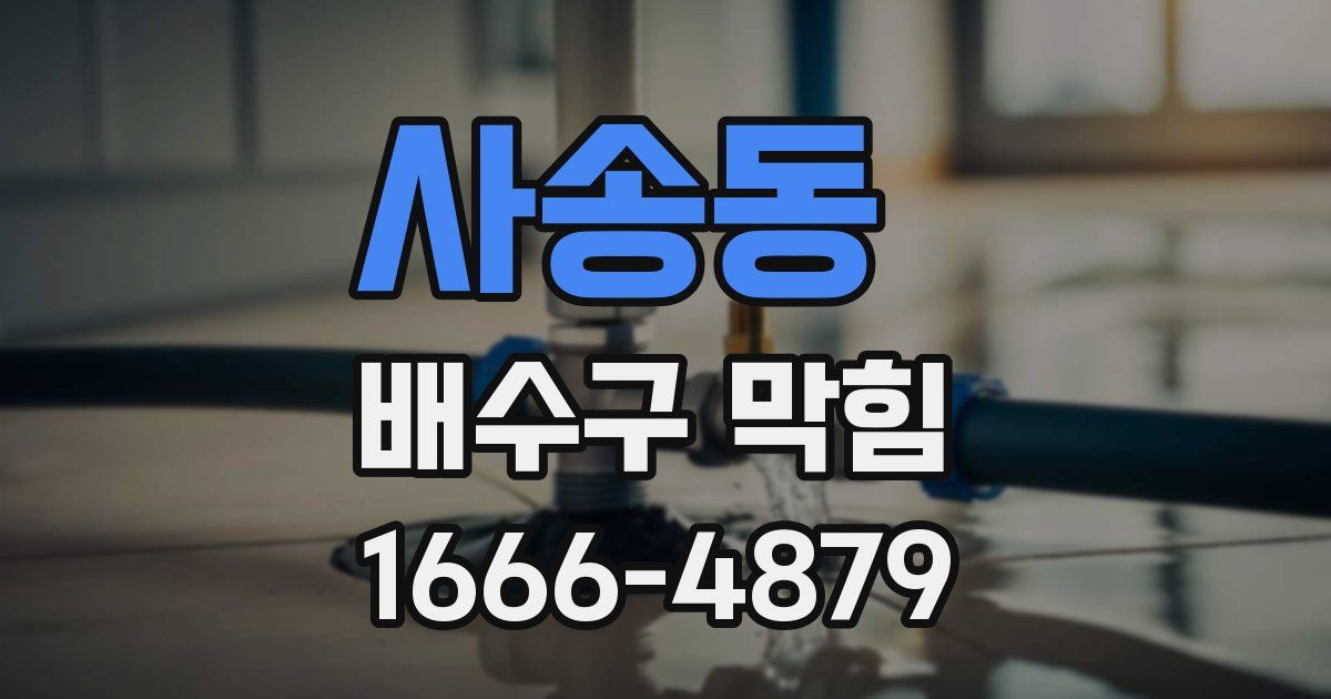 사송동 배수구 막힘