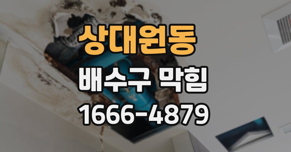 상대원동 배수구 막힘
