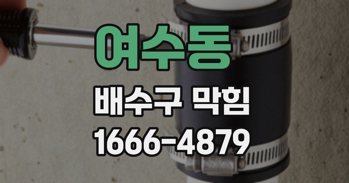 여수동 배수구 막힘