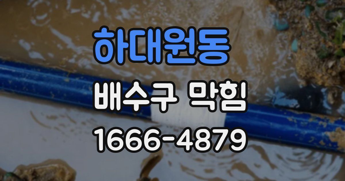 하대원동 배수구 막힘