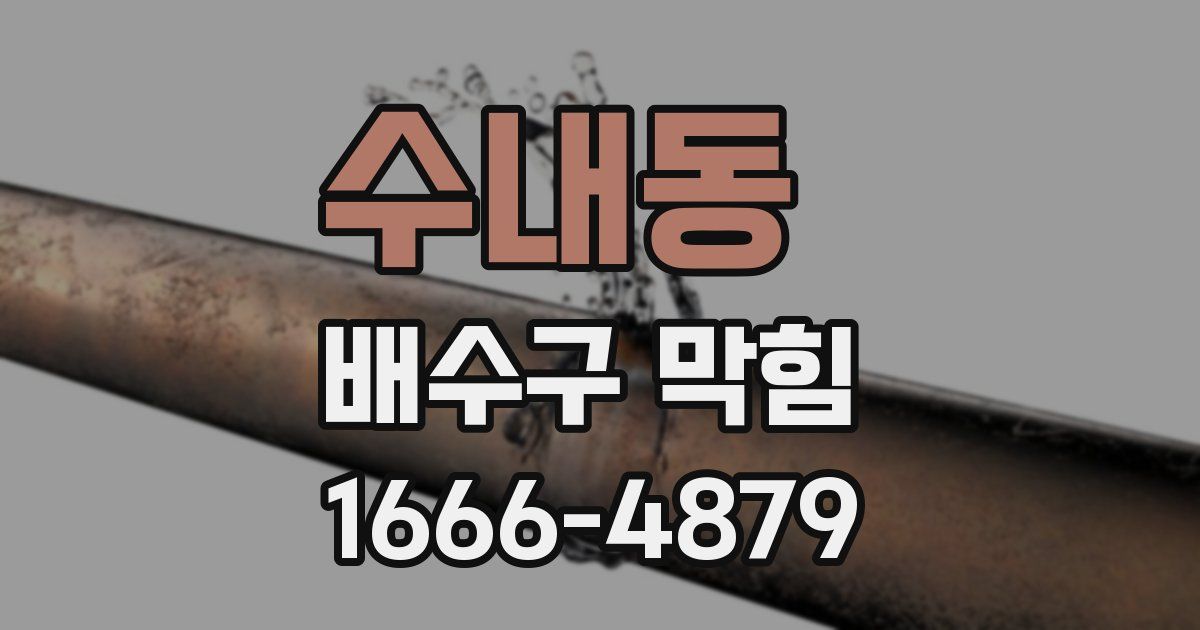 수내동 배수구 막힘
