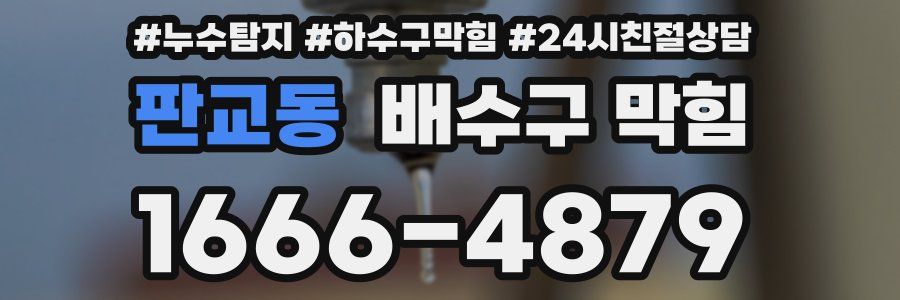 판교동 배수구 막힘