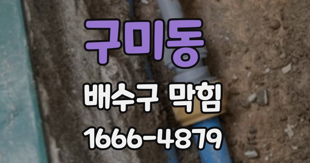 구미동 배수구 막힘