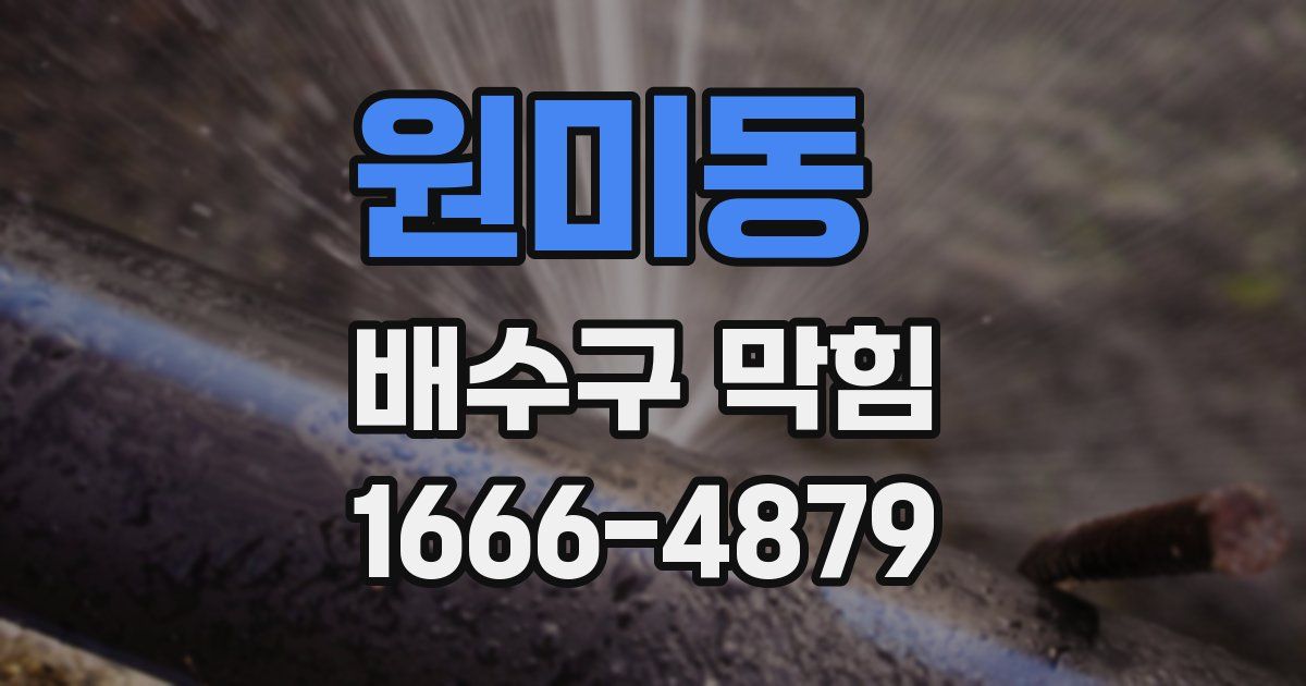 원미동 배수구 막힘