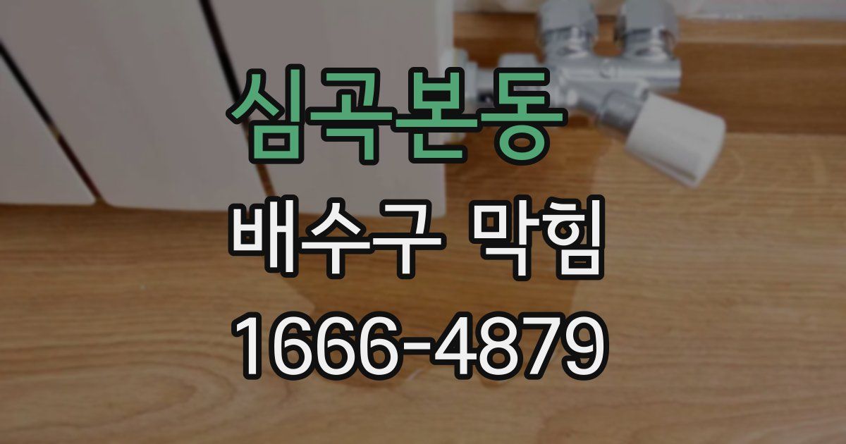 심곡본동 배수구 막힘