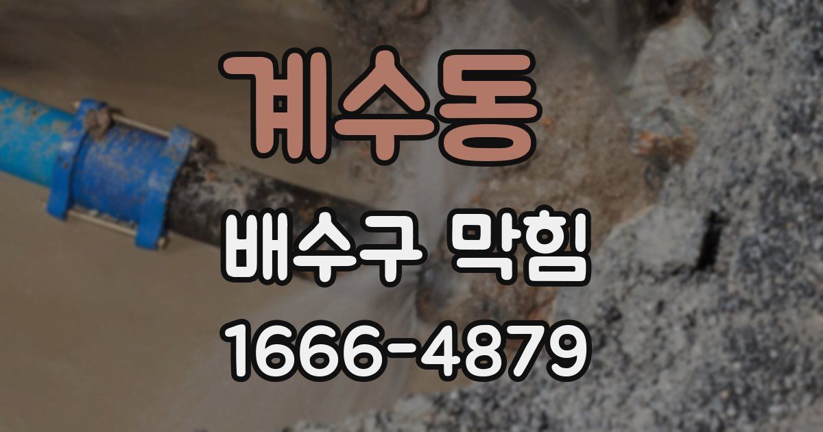 계수동 배수구 막힘