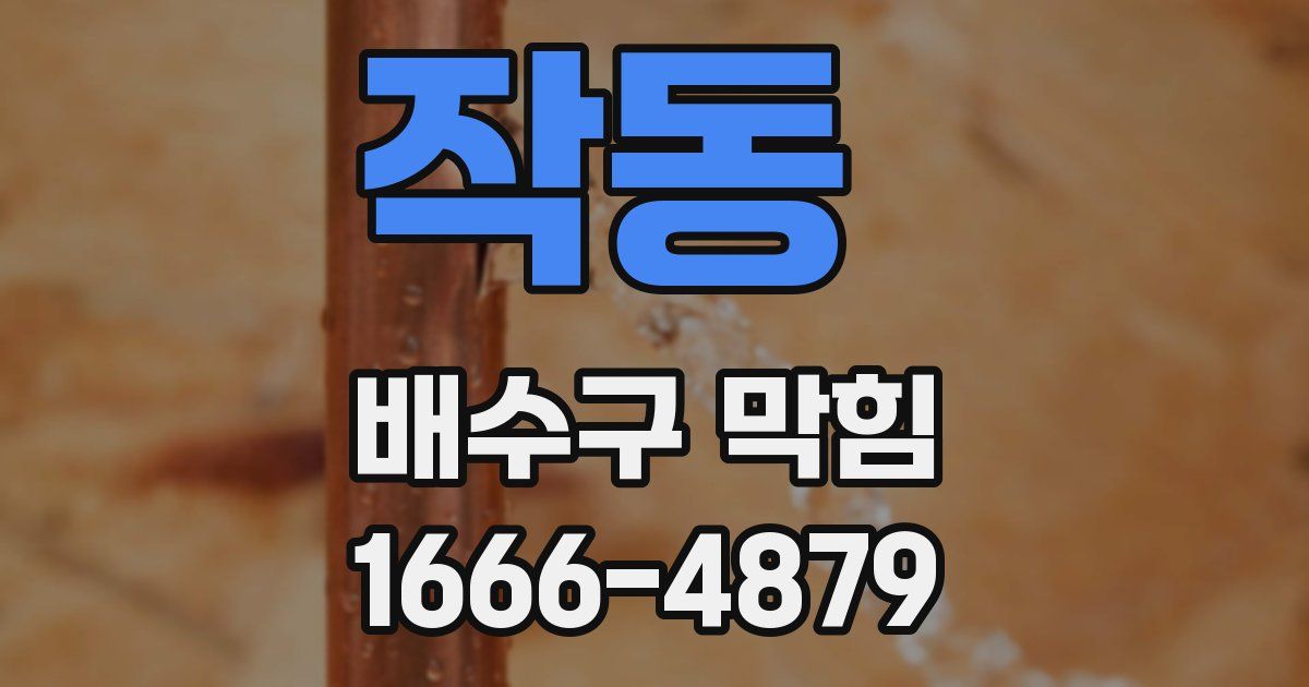 작동 배수구 막힘