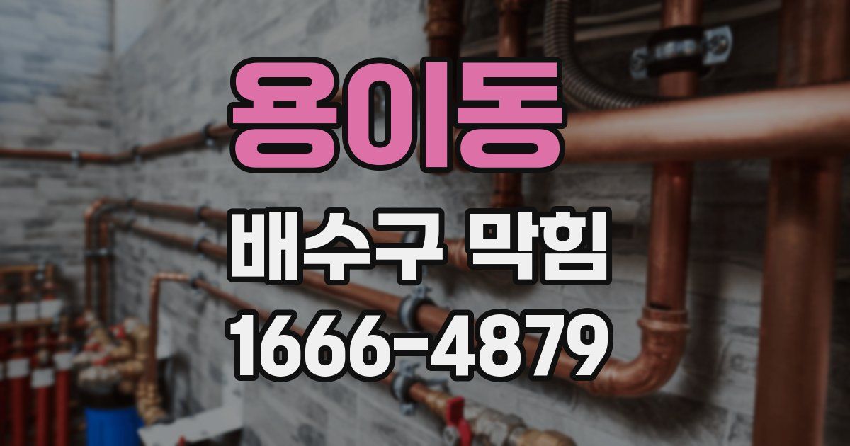 용이동 배수구 막힘