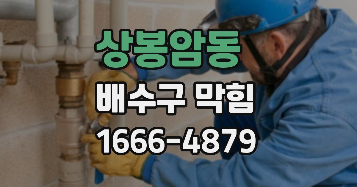 상봉암동 배수구 막힘