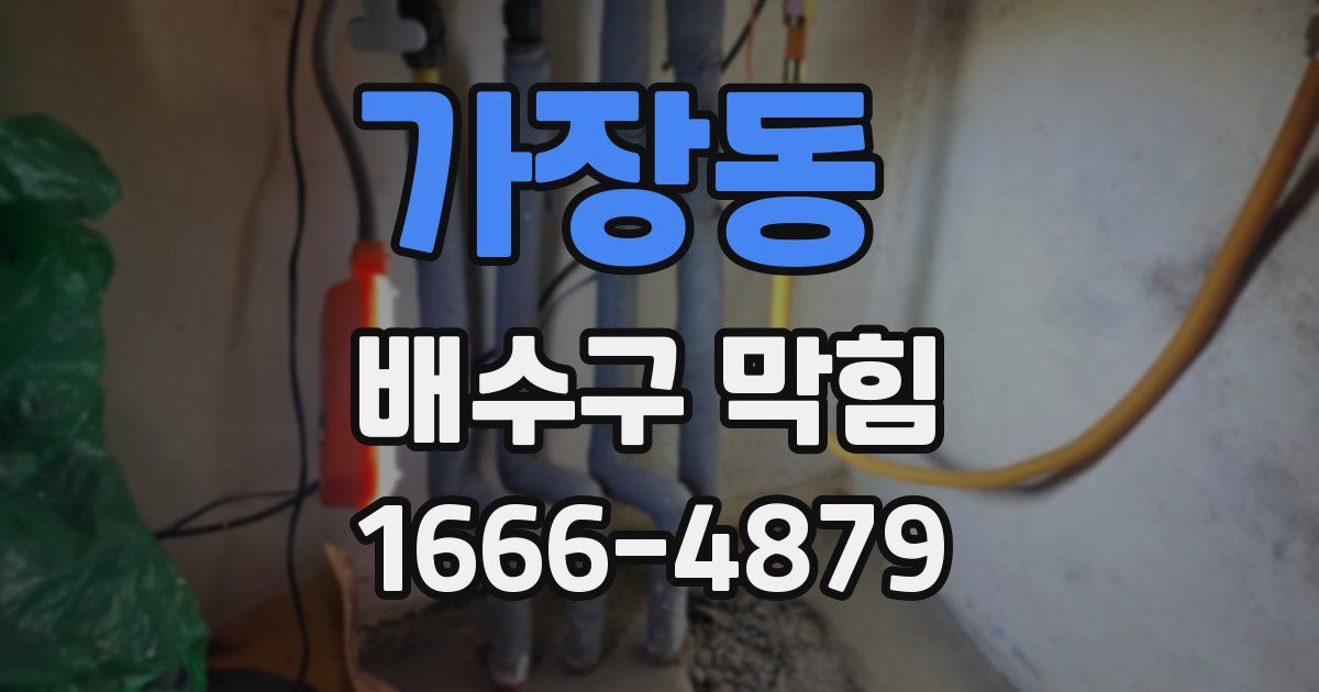 가장동 배수구 막힘