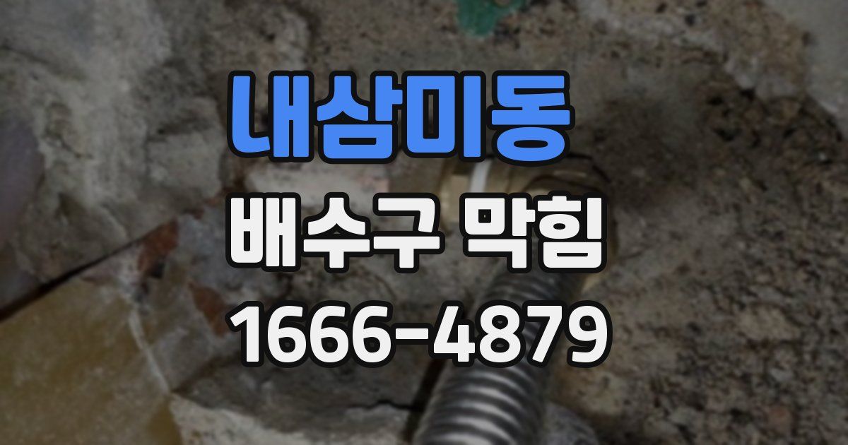 내삼미동 배수구 막힘