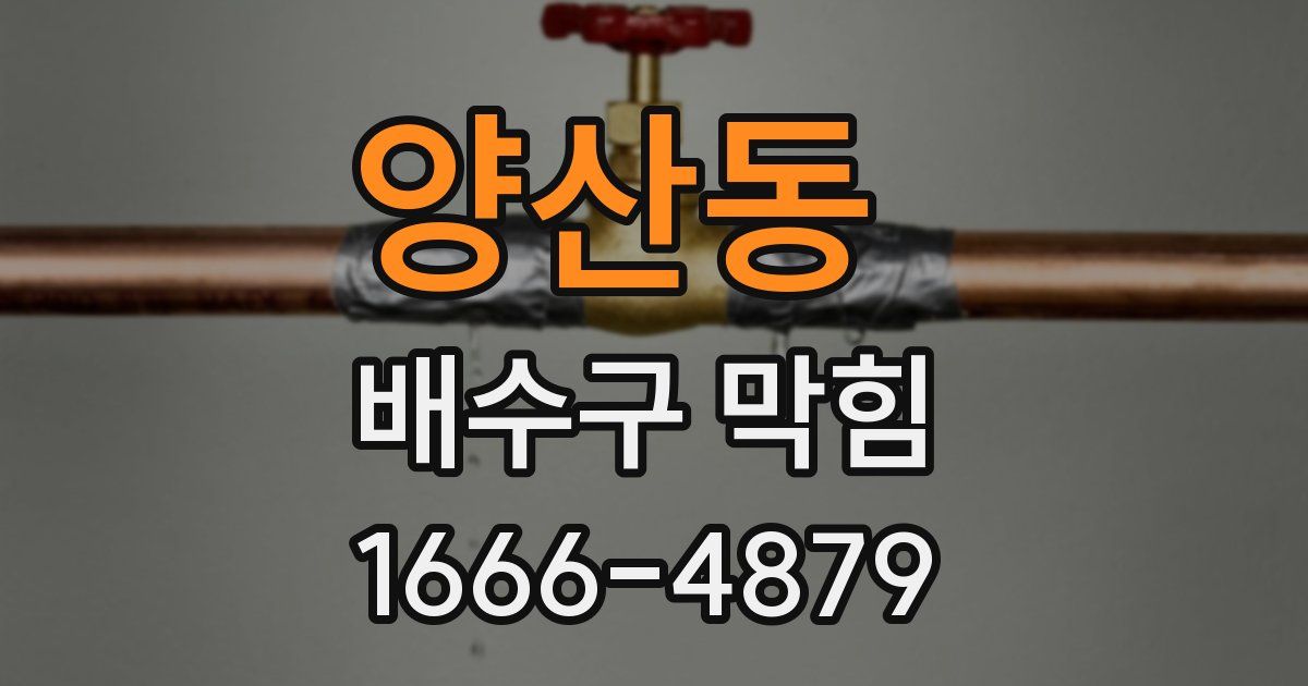 양산동 배수구 막힘