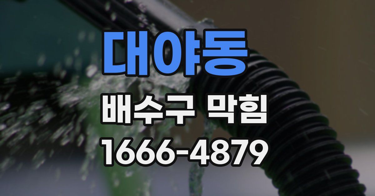 대야동 배수구 막힘