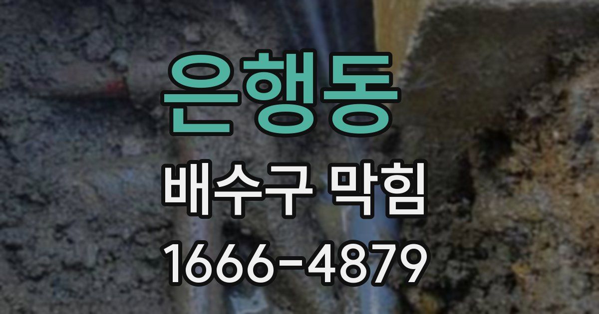 은행동 배수구 막힘