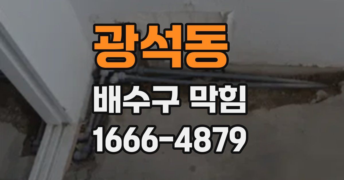 광석동 배수구 막힘