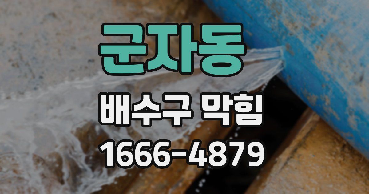 군자동 배수구 막힘
