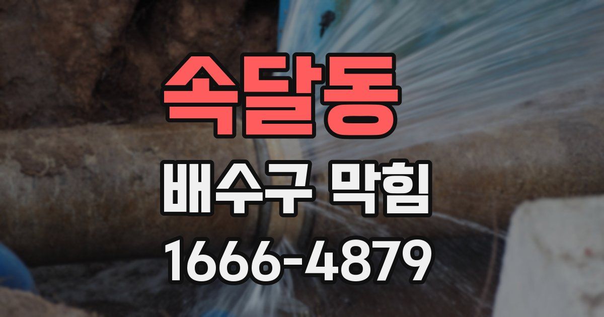 속달동 배수구 막힘