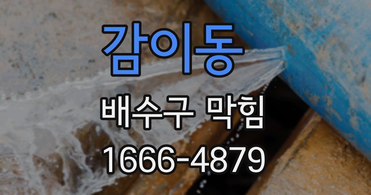 감이동 배수구 막힘