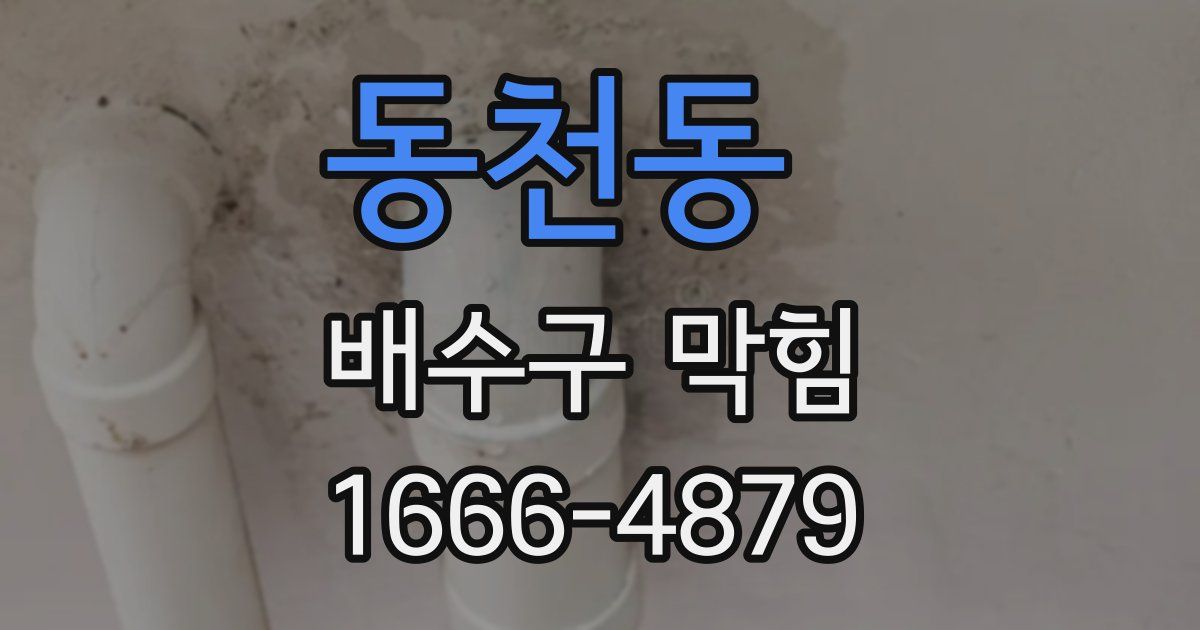 동천동 배수구 막힘
