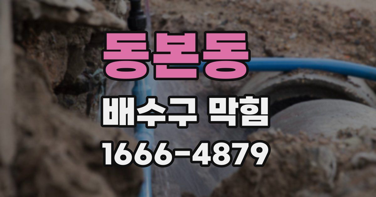 동본동 배수구 막힘