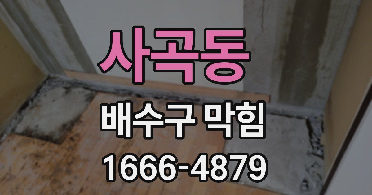 사곡동 배수구 막힘