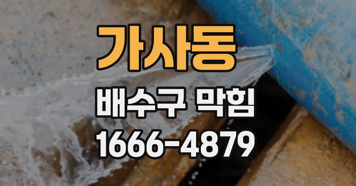 가사동 배수구 막힘