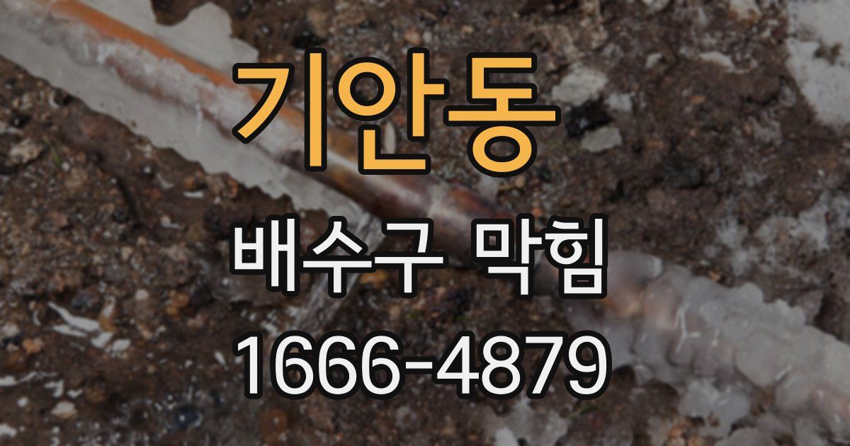 기안동 배수구 막힘