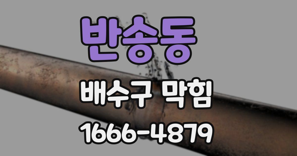 반송동 배수구 막힘