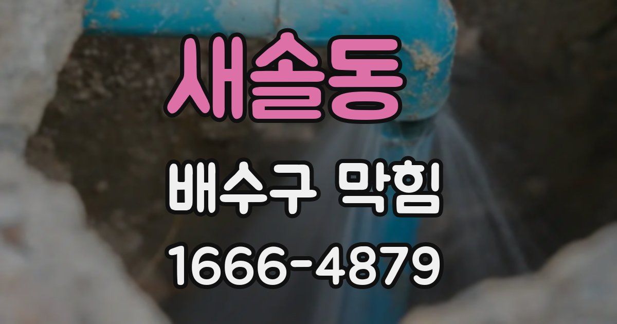 새솔동 배수구 막힘