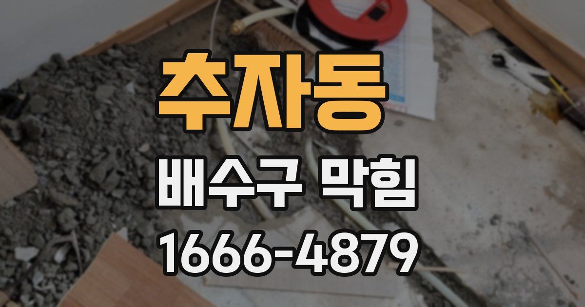 추자동 배수구 막힘