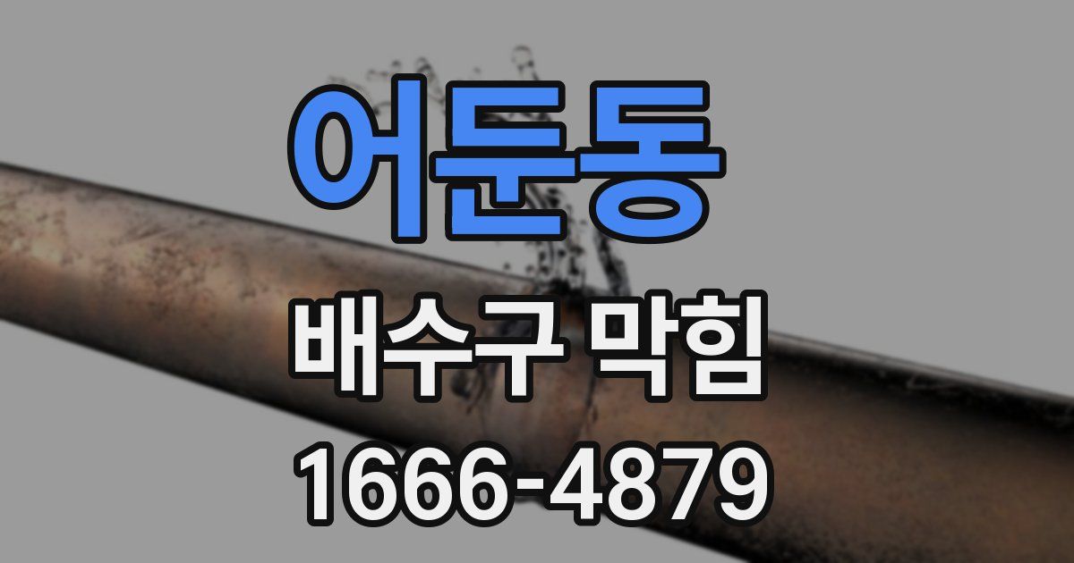 어둔동 배수구 막힘