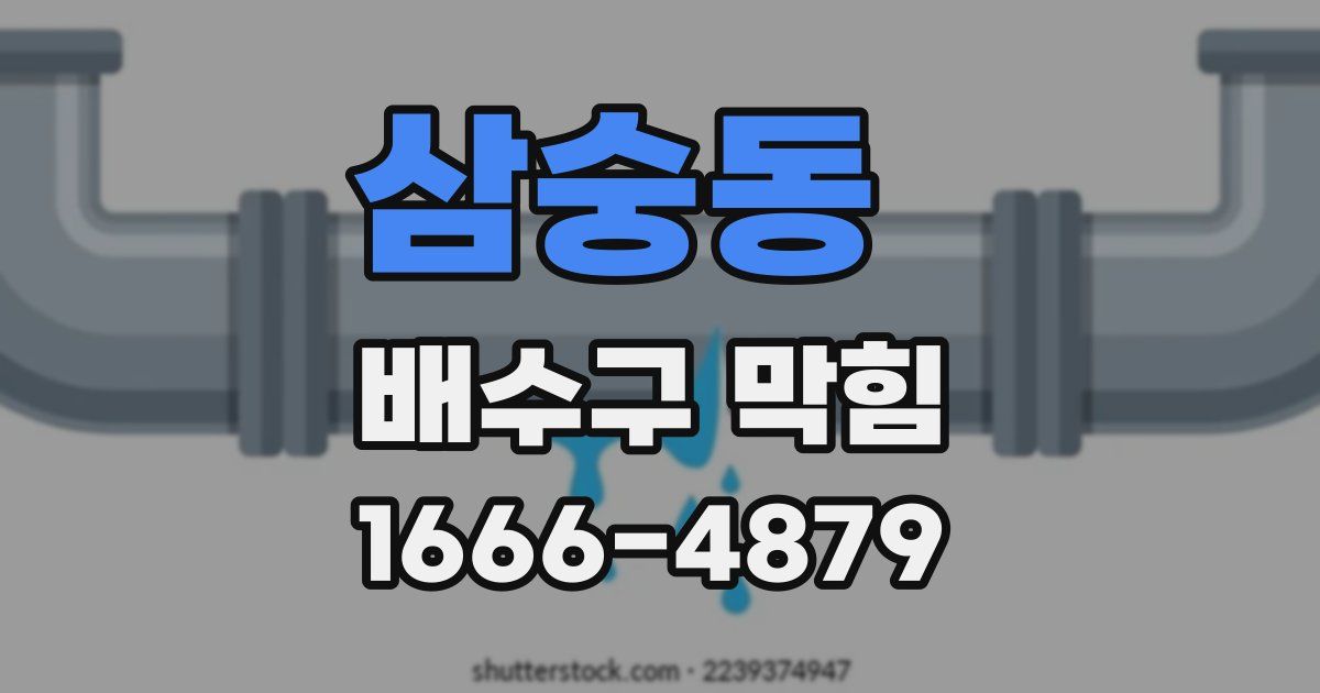 삼숭동 배수구 막힘