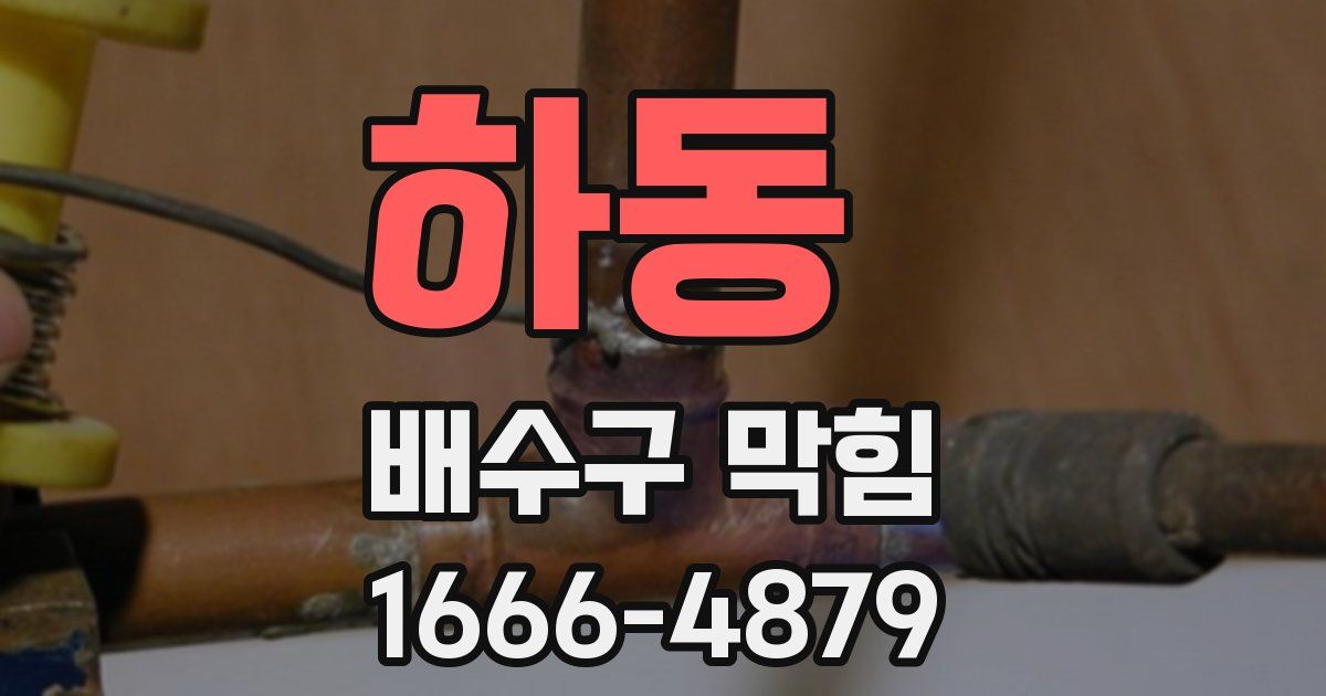 하동 배수구 막힘