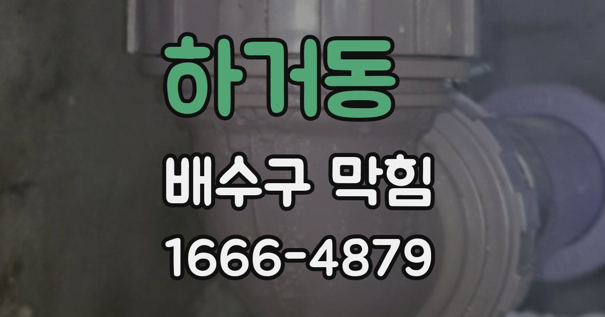 하거동 배수구 막힘
