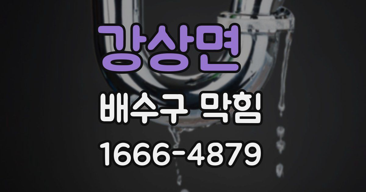 강상면 배수구 막힘
