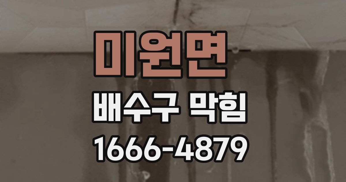 미원면 배수구 막힘