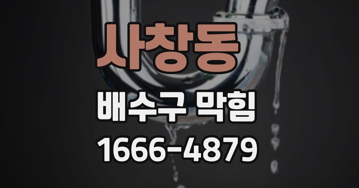 사창동 배수구 막힘