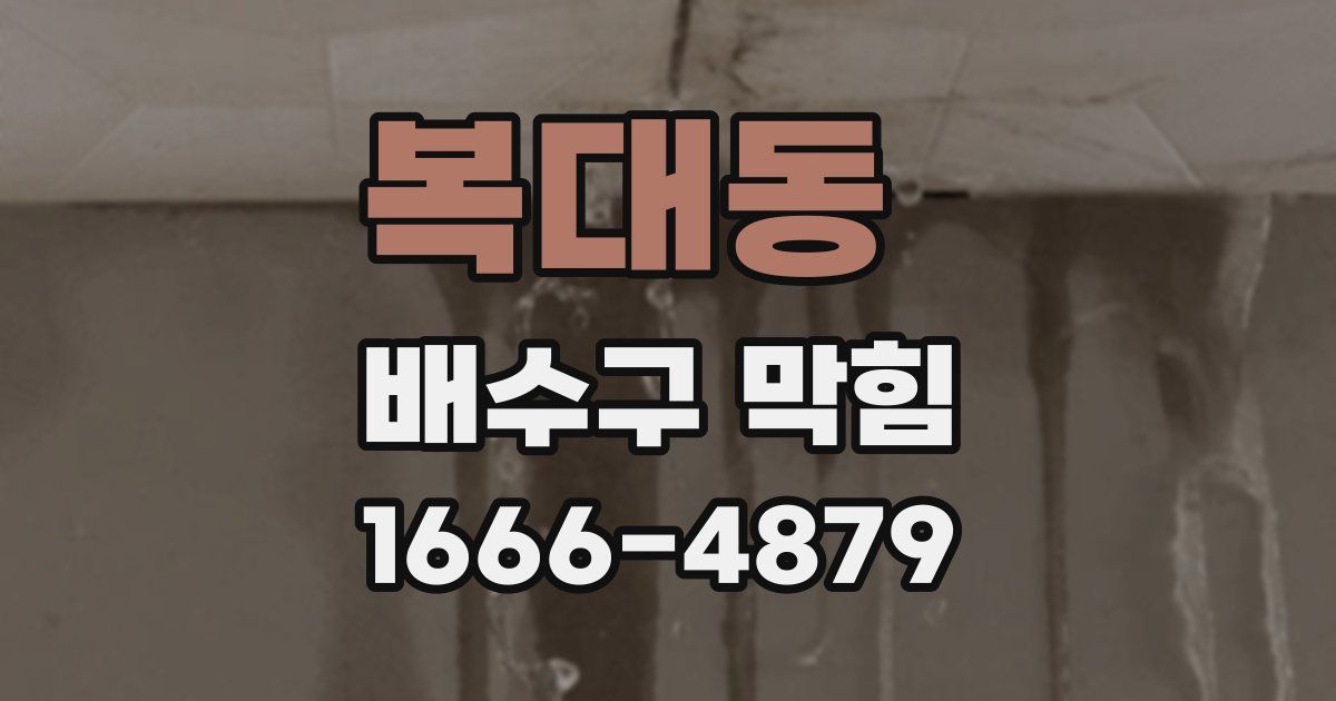 복대동 배수구 막힘