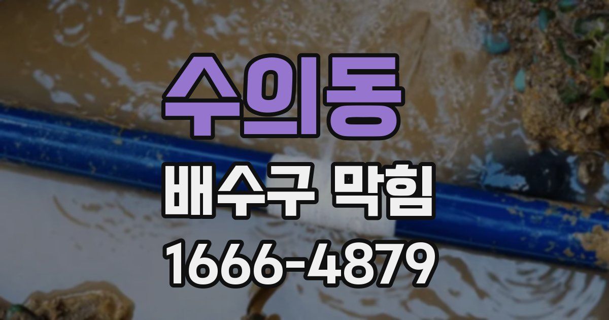 수의동 배수구 막힘