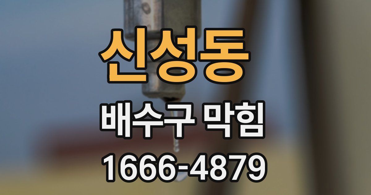 신성동 배수구 막힘