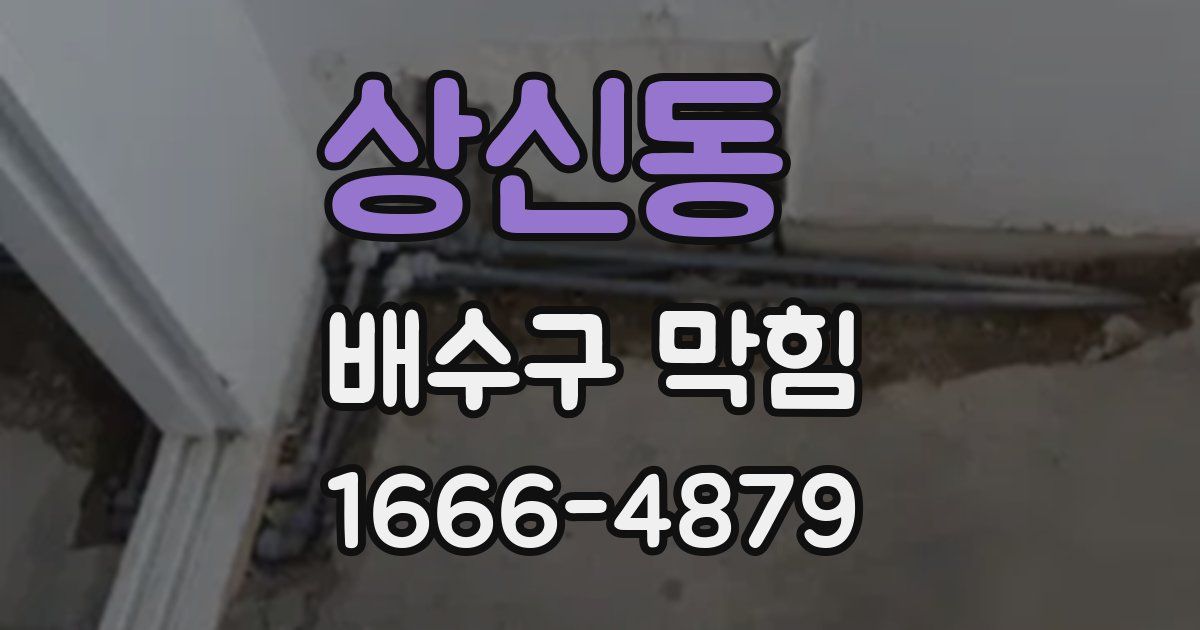 상신동 배수구 막힘