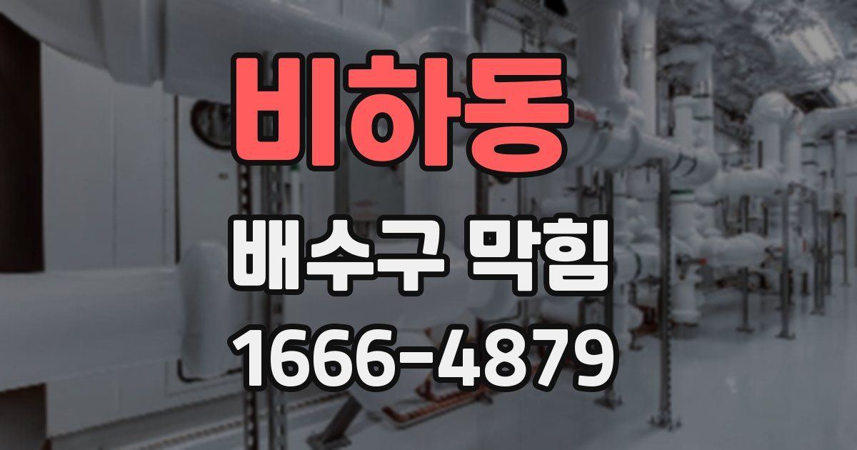 비하동 배수구 막힘