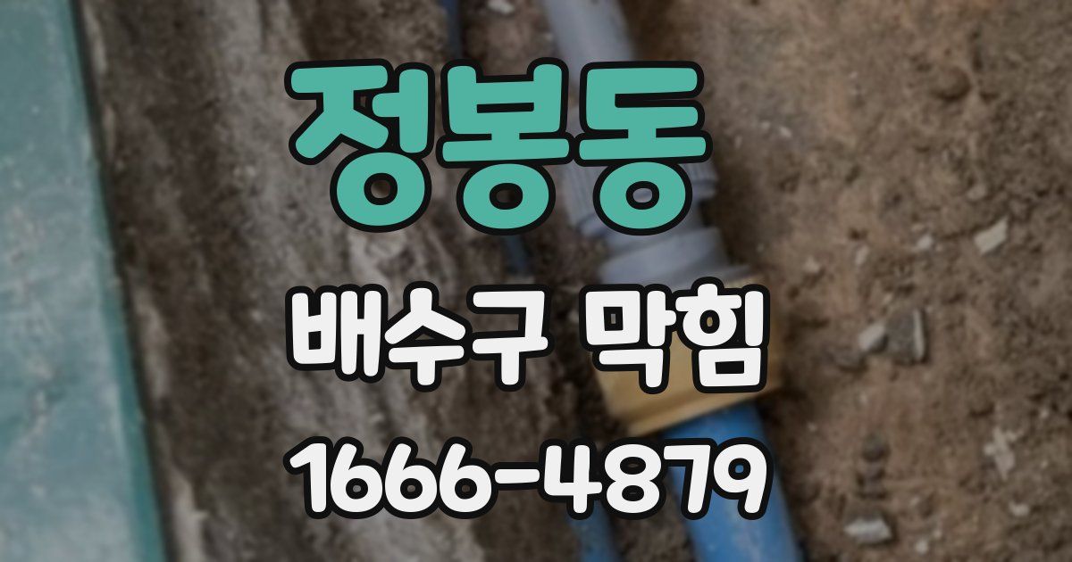 정봉동 배수구 막힘
