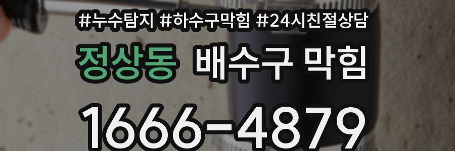 정상동 배수구 막힘