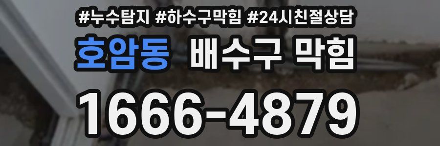 호암동 배수구 막힘