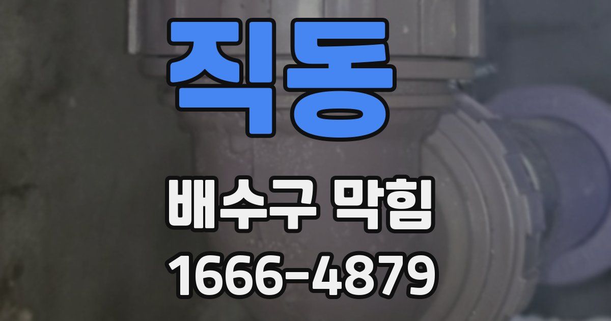 직동 배수구 막힘