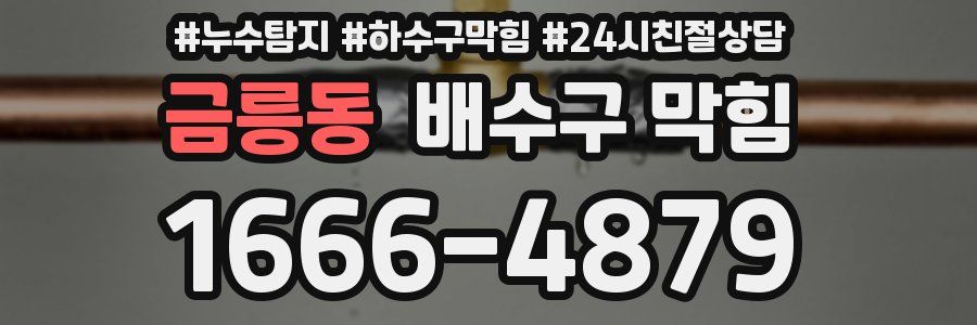 금릉동 배수구 막힘
